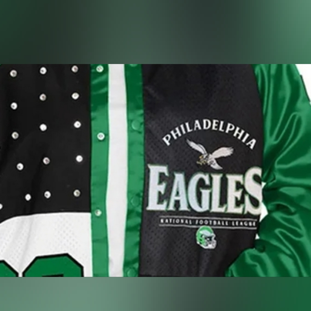 SOLDπ¦
Philade Eagles Rhinestone Varsity Jacket ππ€ππ€NWT - Picture 7 of 7